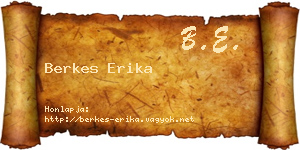 Berkes Erika névjegykártya
